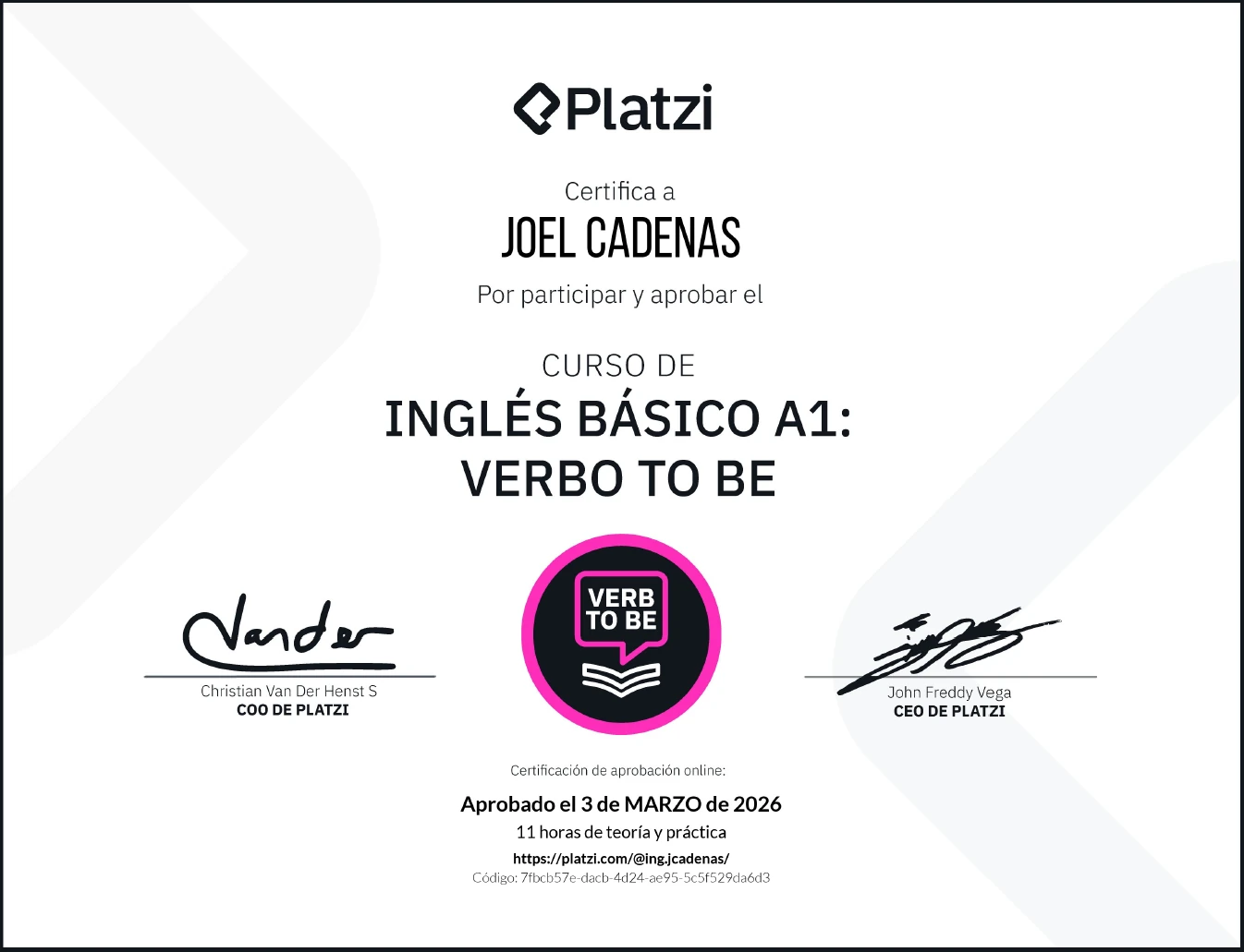 Inglés Básico A1: Verbo To Be